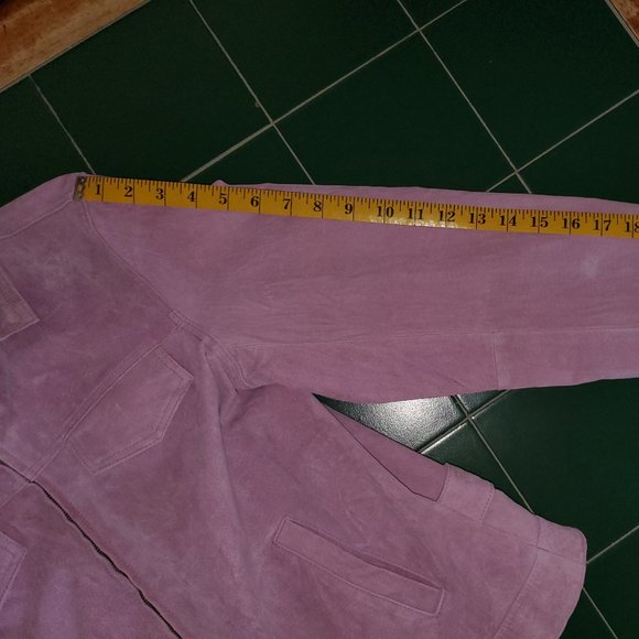 Pastel Pink Suede Jacket - Picture 7 of 9